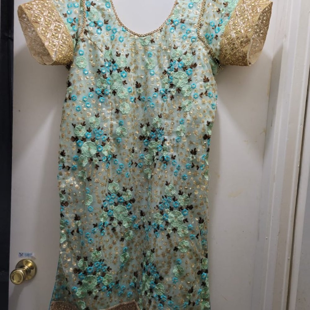 Desi Traditional Indian/Pakistani/Bangladeshi Kameez with Lehenga(Skirt) Dupatta - Picture 3 of 17